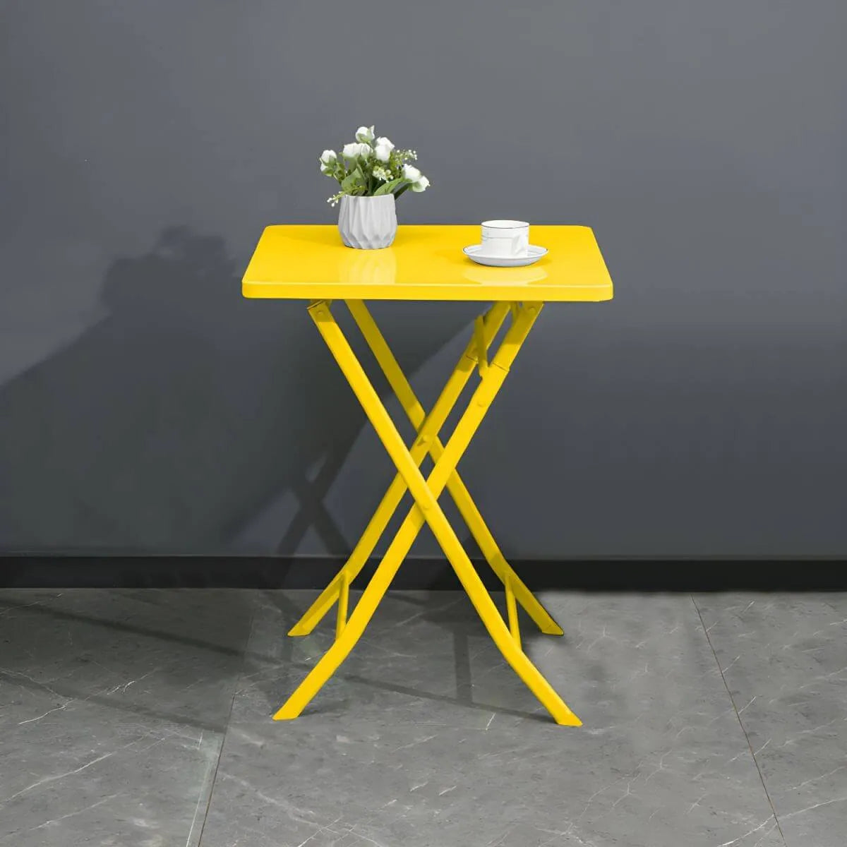 Modern Yellow Metal Outdoor Coffee Table – Round & Square Patio Table