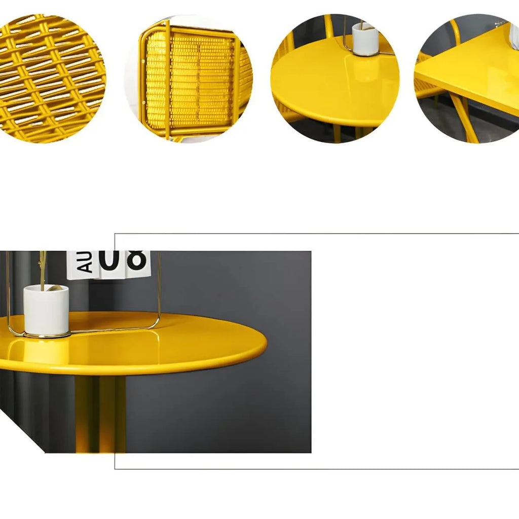 Modern Yellow Metal Outdoor Coffee Table – Round & Square Patio Table