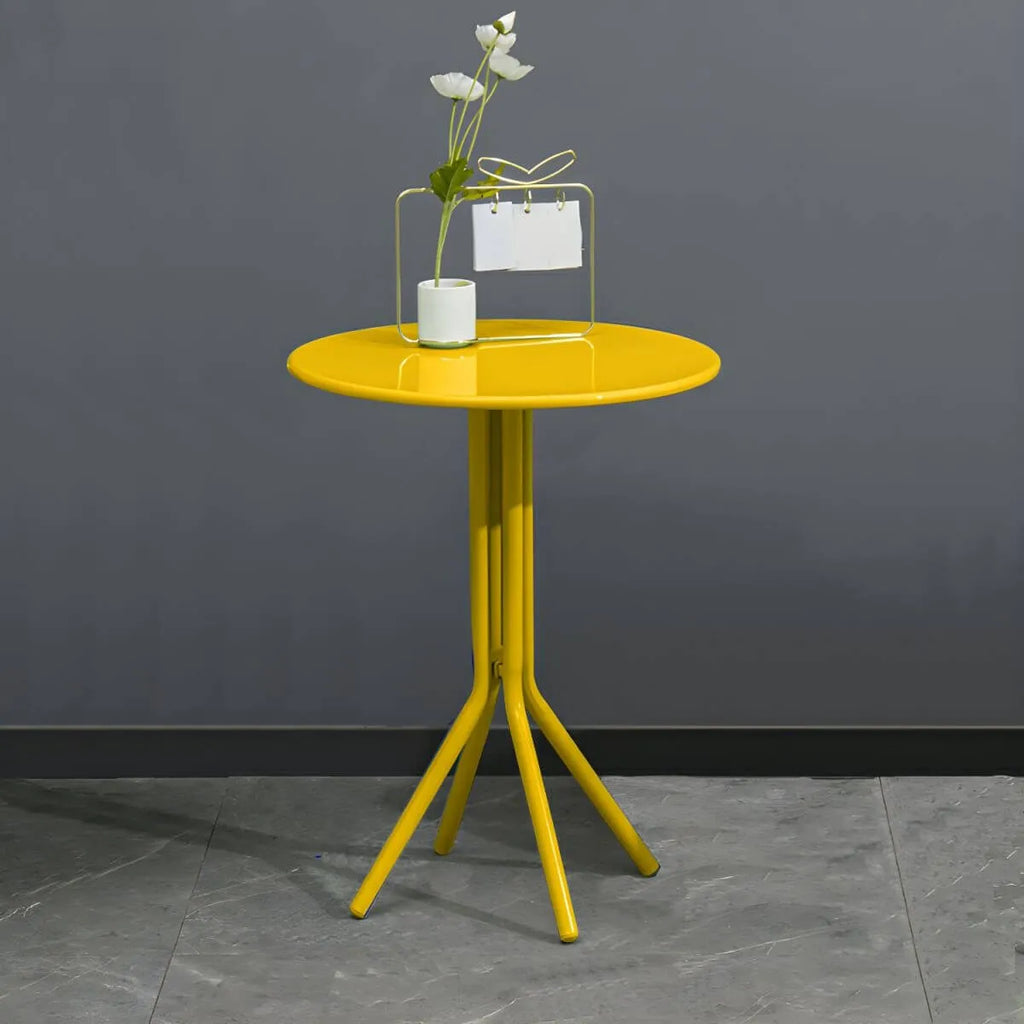 Modern Yellow Metal Outdoor Coffee Table – Round & Square Patio Table