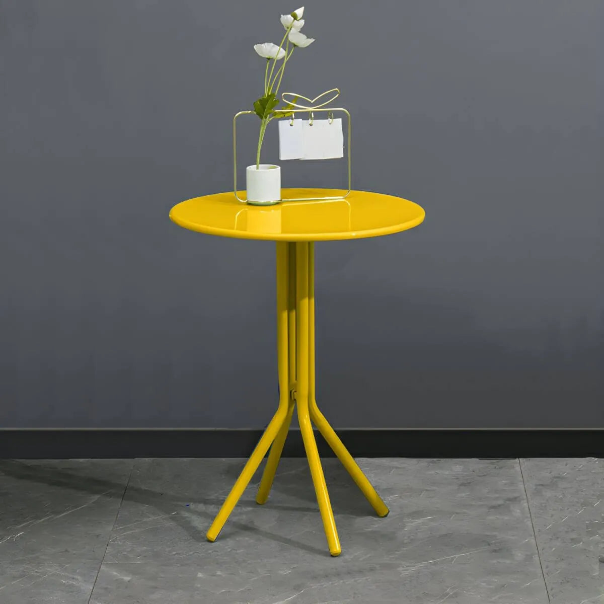 Modern Yellow Metal Outdoor Coffee Table – Round & Square Patio Table