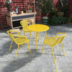 Modern Yellow Metal Outdoor Coffee Table – Round & Square Patio Table Main Product Image