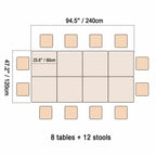 Modular Curved Conference Table Series with Rounded Edges and Metal Legs