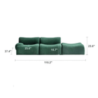 Modular Curved Sofa with Sherpa Upholstery