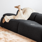 Modular Curved Sofa with Sherpa Upholstery