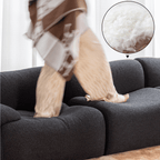 Modular Curved Sofa with Sherpa Upholstery