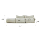 Modular Curved Sofa with Sherpa Upholstery