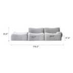 Modular Curved Sofa with Sherpa Upholstery