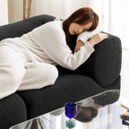 Modular Curved Sofa with Sherpa Upholstery