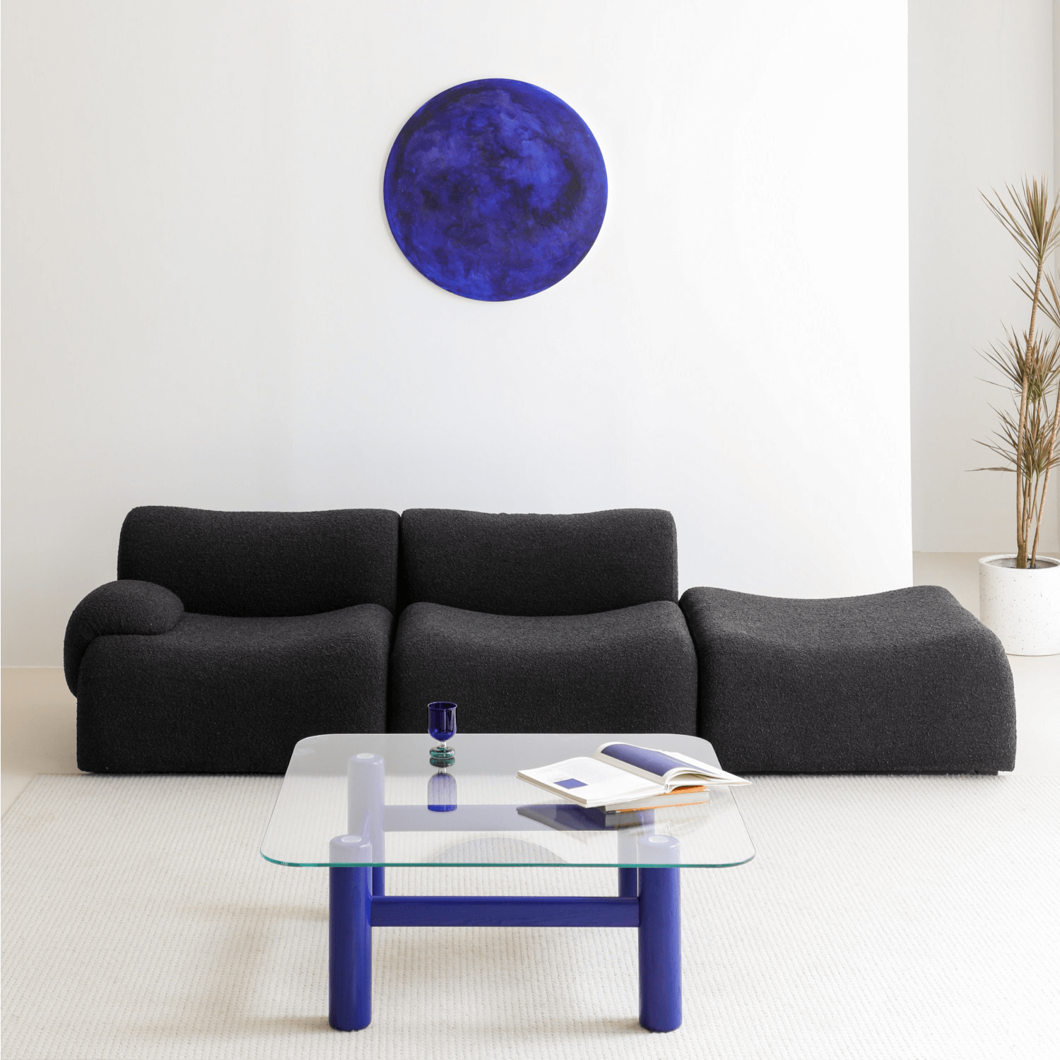 Modular Curved Sofa with Sherpa Upholstery Main Product Image