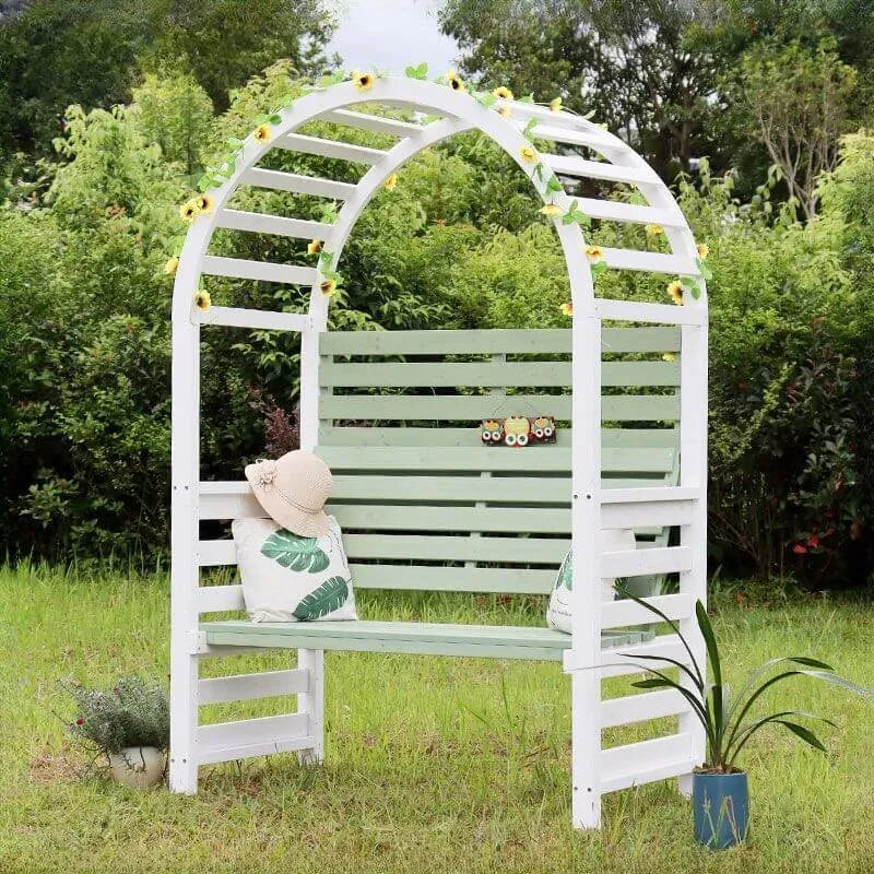 Modular Garden Bench in Weatherproof Wood: Seating, Table, or Trellis Arch