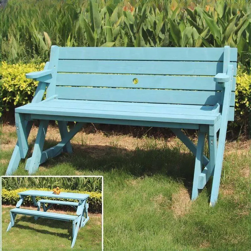 Modular Garden Bench in Weatherproof Wood: Seating, Table, or Trellis Arch