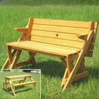 Modular Garden Bench in Weatherproof Wood: Seating, Table, or Trellis Arch