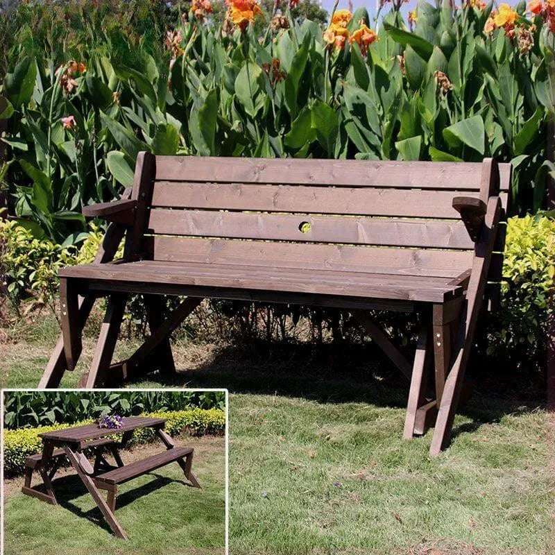Modular Garden Bench in Weatherproof Wood: Seating, Table, or Trellis Arch