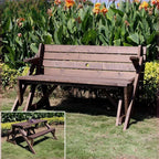 Modular Garden Bench in Weatherproof Wood: Seating, Table, or Trellis Arch