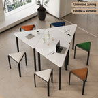 Modular Geometric Conference Desk Set with Cable Ports and Chairs