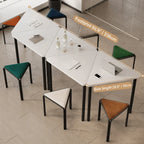 Modular Geometric Conference Desk Set with Cable Ports and Chairs