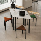 Modular Geometric Conference Desk Set with Cable Ports and Chairs