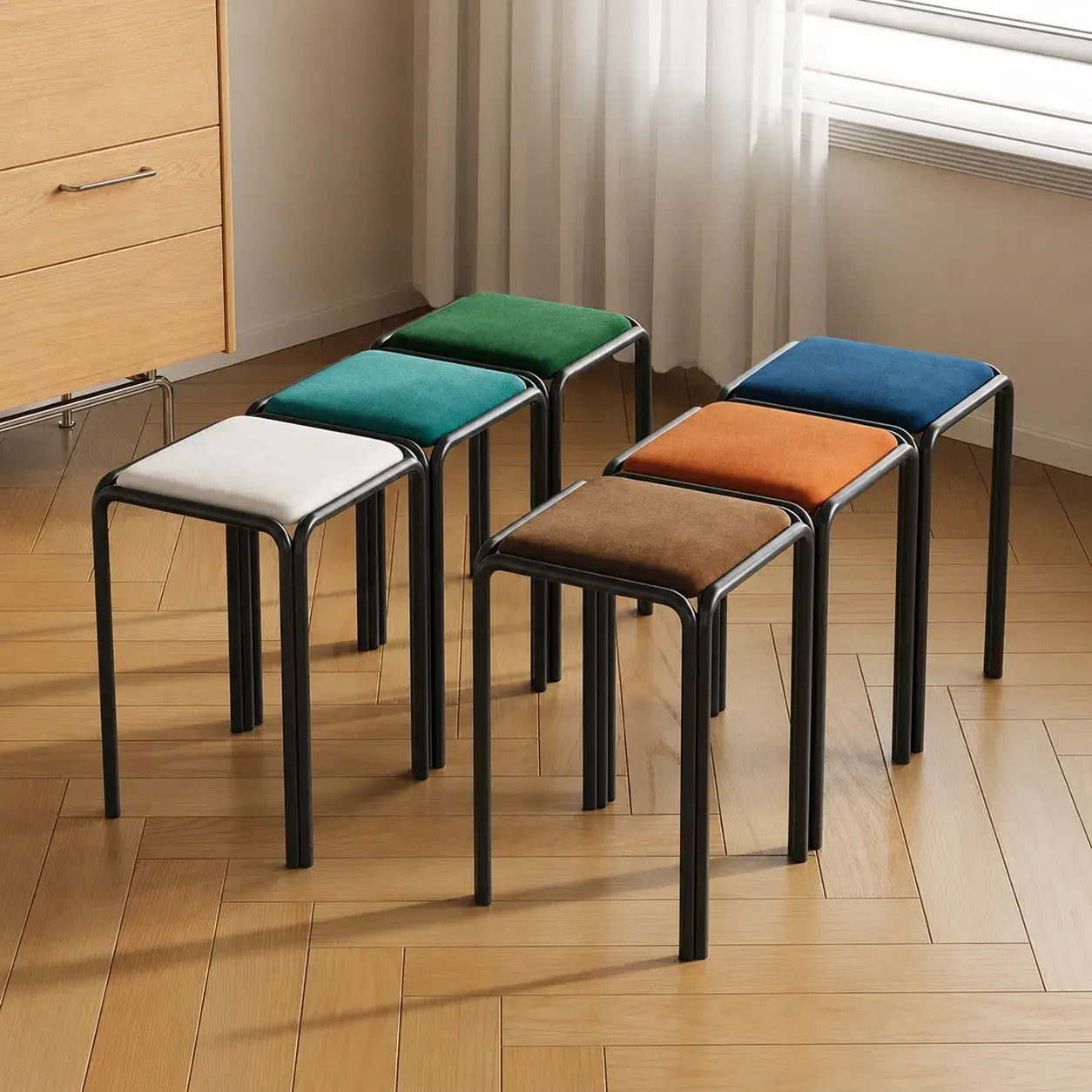 Modular Geometric Conference Desk Set with Cable Ports and Chairs
