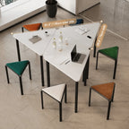 Modular Geometric Conference Desk Set with Cable Ports and Chairs