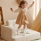 Modular Kids Corner Sofa in Textured Corduroy for Reading Nooks