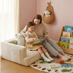 Modular Kids Corner Sofa in Textured Corduroy for Reading Nooks