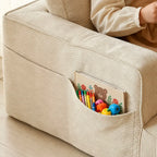 Modular Kids Corner Sofa in Textured Corduroy for Reading Nooks