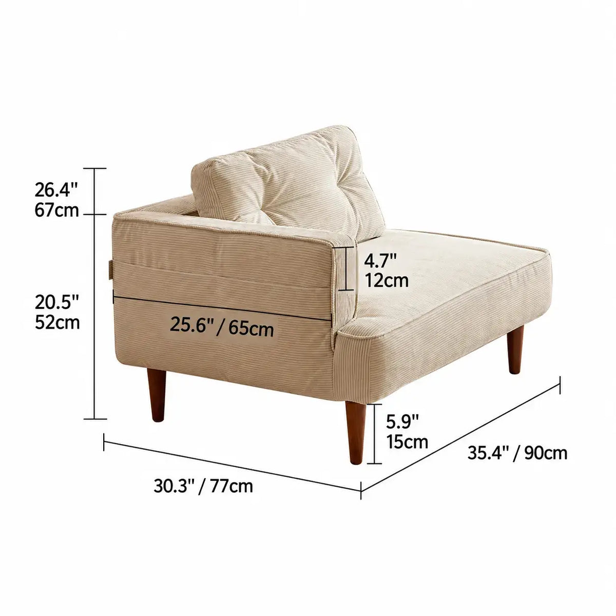 Modular Kids Corner Sofa in Textured Corduroy for Reading Nooks Dimensions