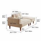 Modular Kids Corner Sofa in Textured Corduroy for Reading Nooks Dimensions