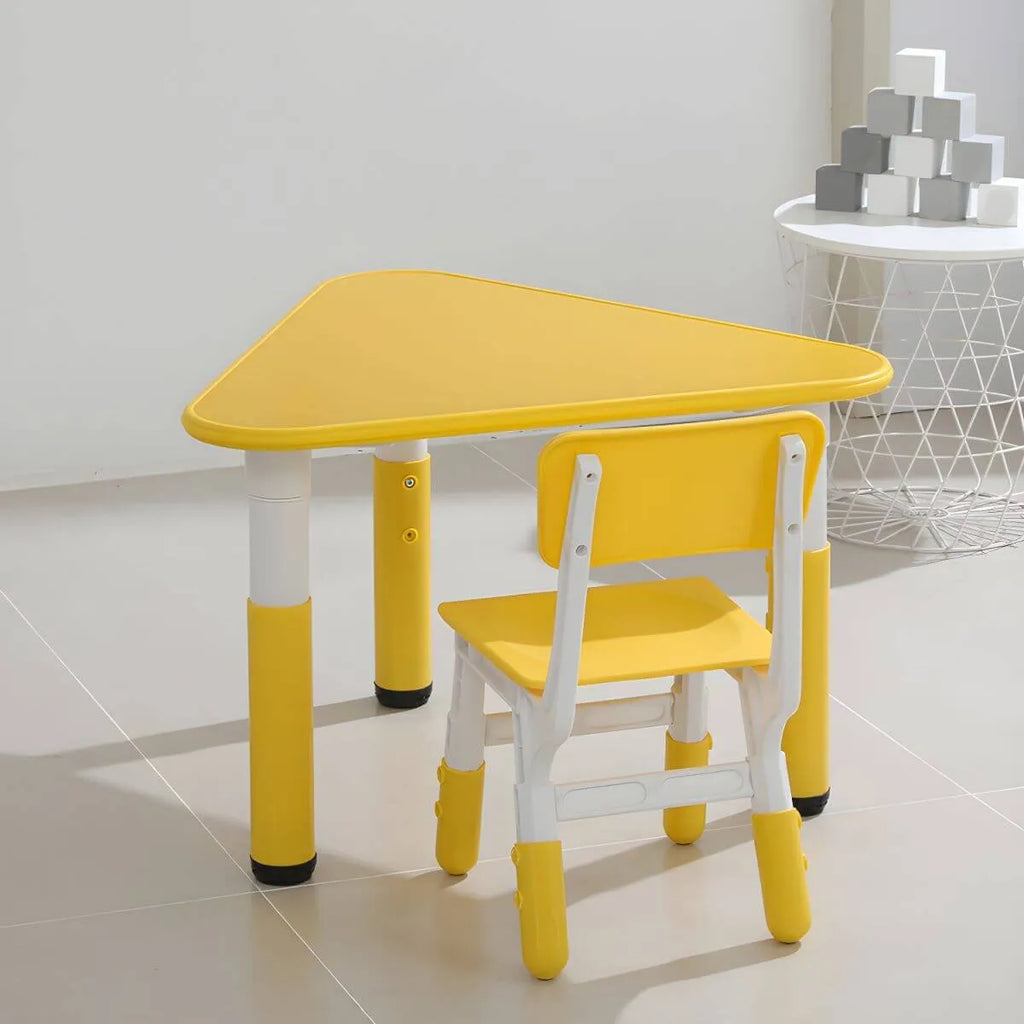 Modular Kids Writing Desk with Adjustable Height – Wood Top & Colorful Base