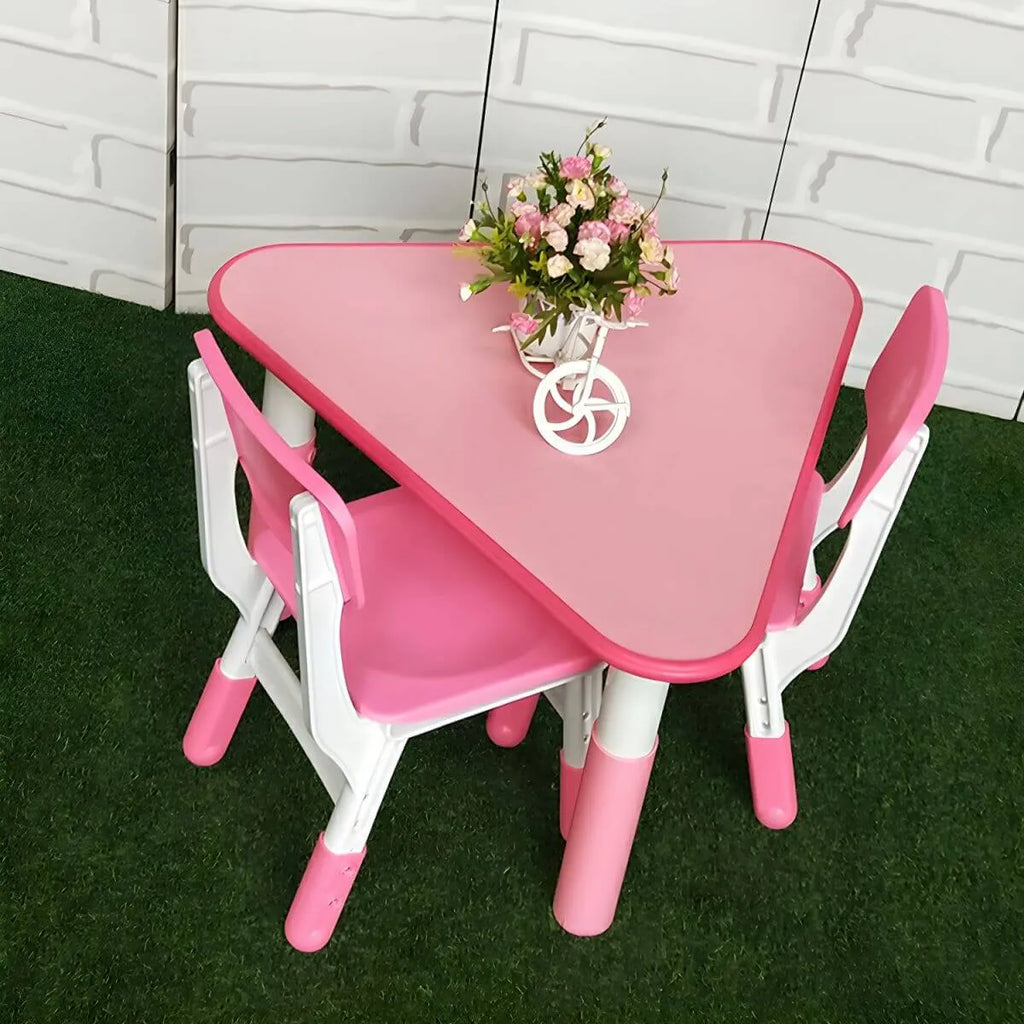 Modular Kids Writing Desk with Adjustable Height – Wood Top & Colorful Base