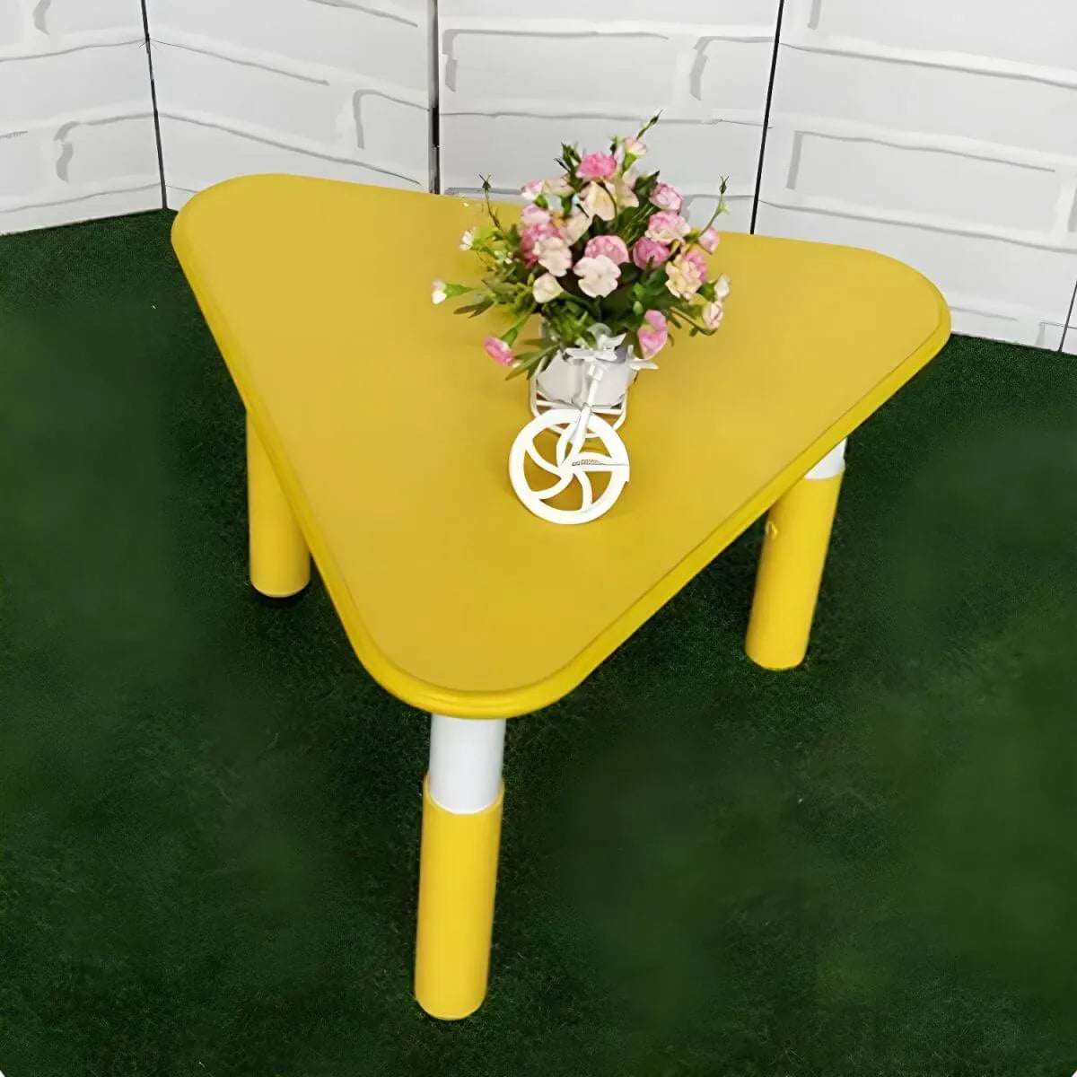 Modular Kids Writing Desk with Adjustable Height – Wood Top & Colorful Base