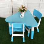 Modular Kids Writing Desk with Adjustable Height – Wood Top & Colorful Base