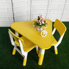 Modular Kids Writing Desk with Adjustable Height – Wood Top & Colorful Base
