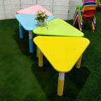 Modular Kids Writing Desk with Adjustable Height – Wood Top & Colorful Base