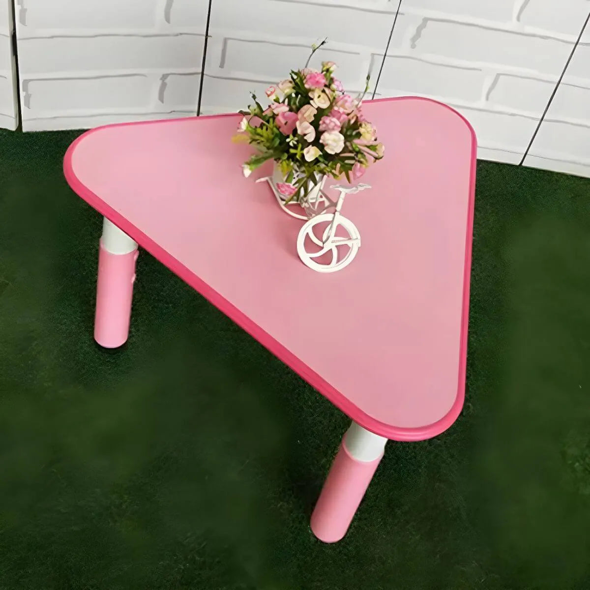 Modular Kids Writing Desk with Adjustable Height – Wood Top & Colorful Base