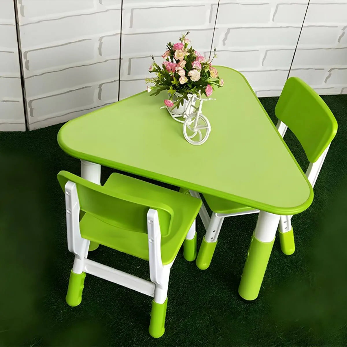Modular Kids Writing Desk with Adjustable Height – Wood Top & Colorful Base