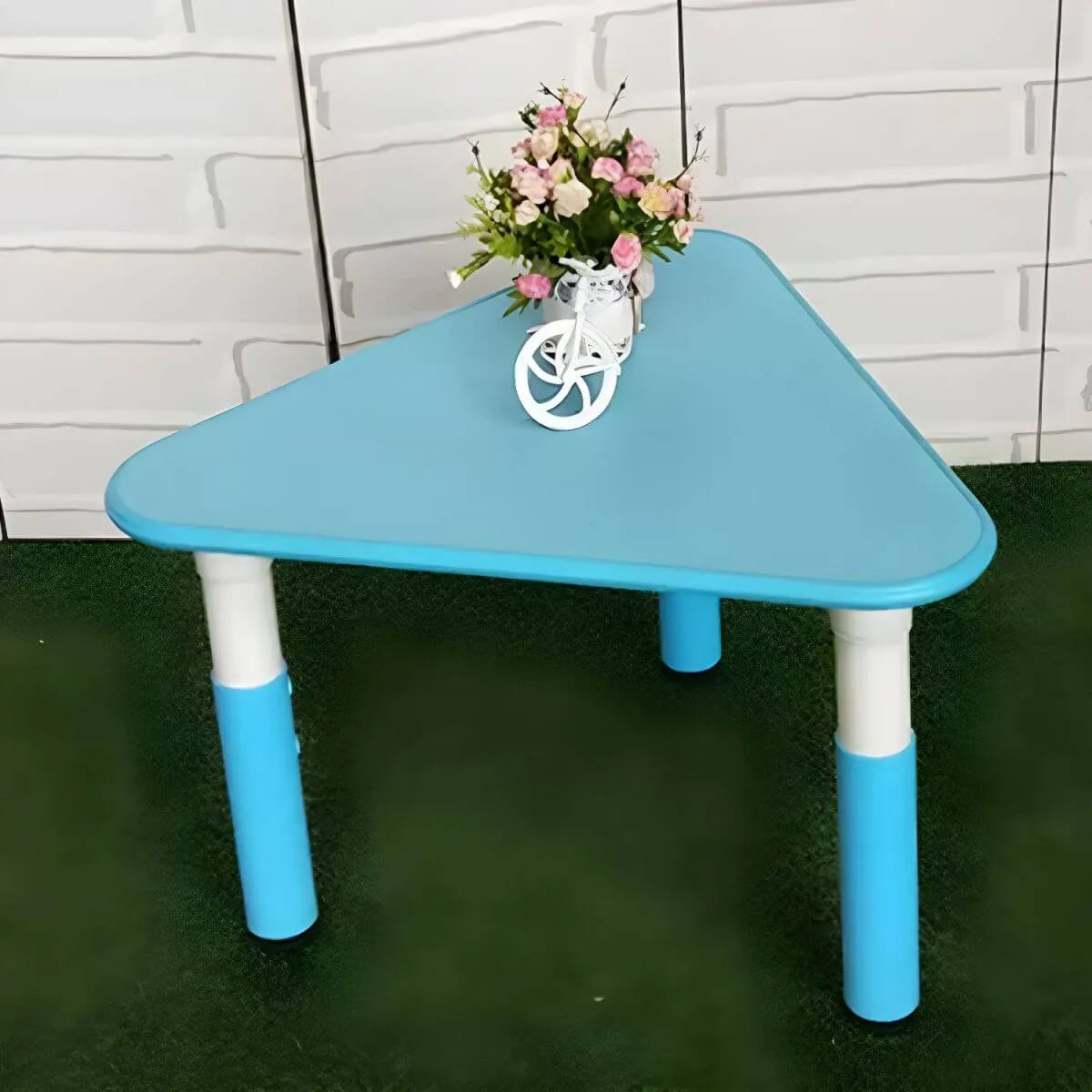 Modular Kids Writing Desk with Adjustable Height – Wood Top & Colorful Base