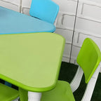 Modular Kids Writing Desk with Adjustable Height – Wood Top & Colorful Base