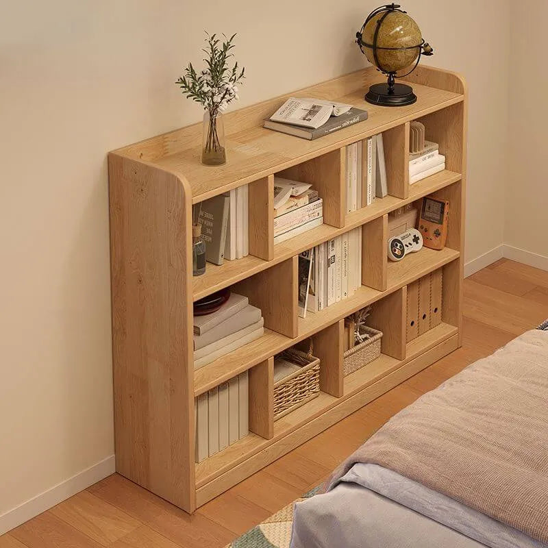 Modular Natural Pine Bookshelf – Modern Open Shelving Organizer