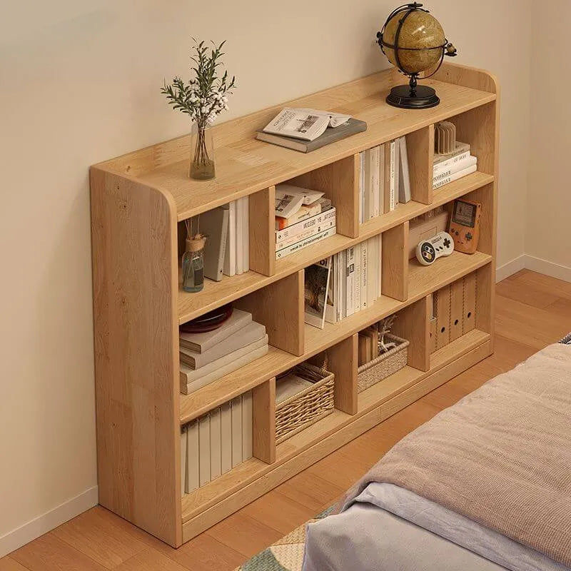 Modular Natural Pine Bookshelf – Modern Open Shelving Organizer
