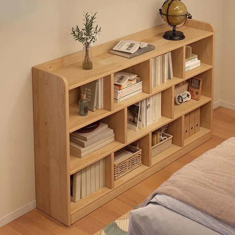 Modular Natural Pine Bookshelf – Modern Open Shelving Organizer