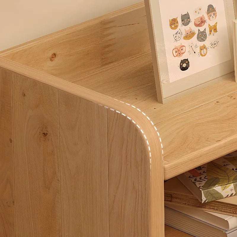 Modular Natural Pine Bookshelf – Modern Open Shelving Organizer