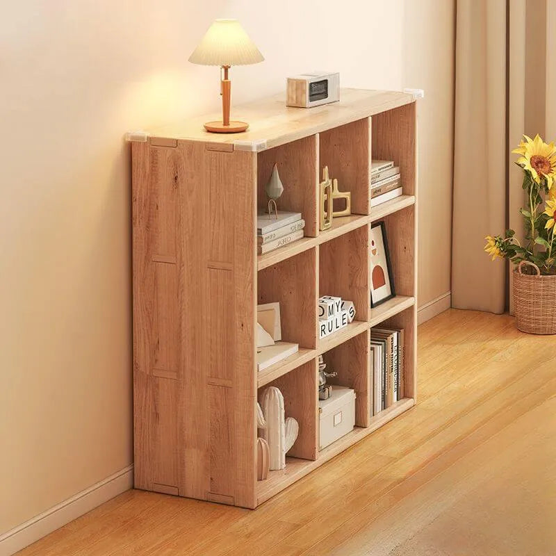 Modular Natural Pine Bookshelf – Modern Open Shelving Organizer