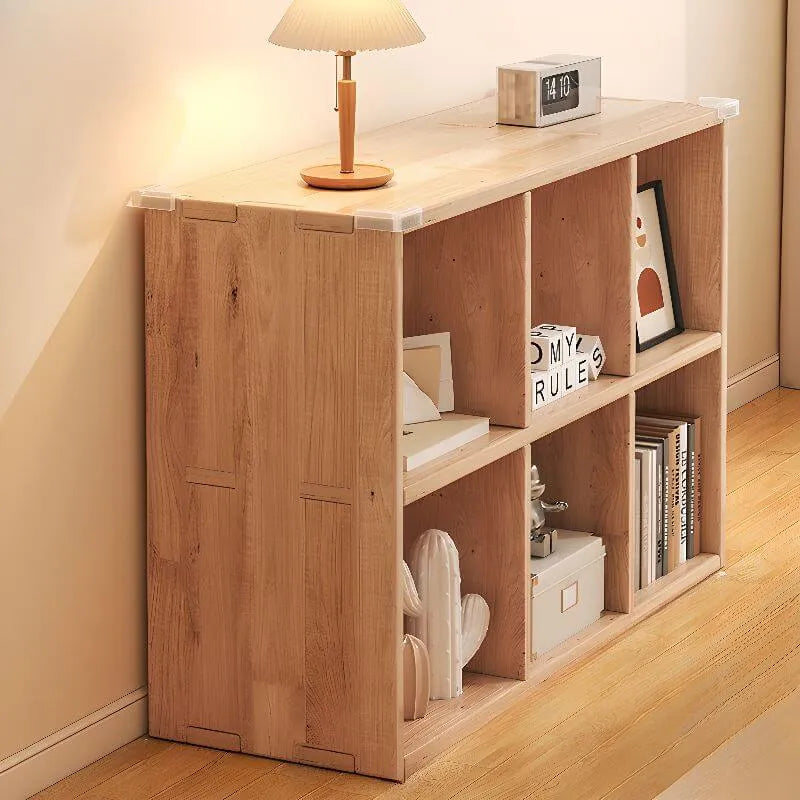 Modular Natural Pine Bookshelf – Modern Open Shelving Organizer