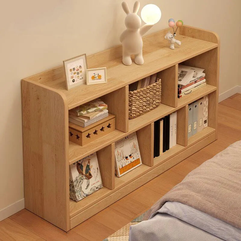 Modular Natural Pine Bookshelf – Modern Open Shelving Organizer