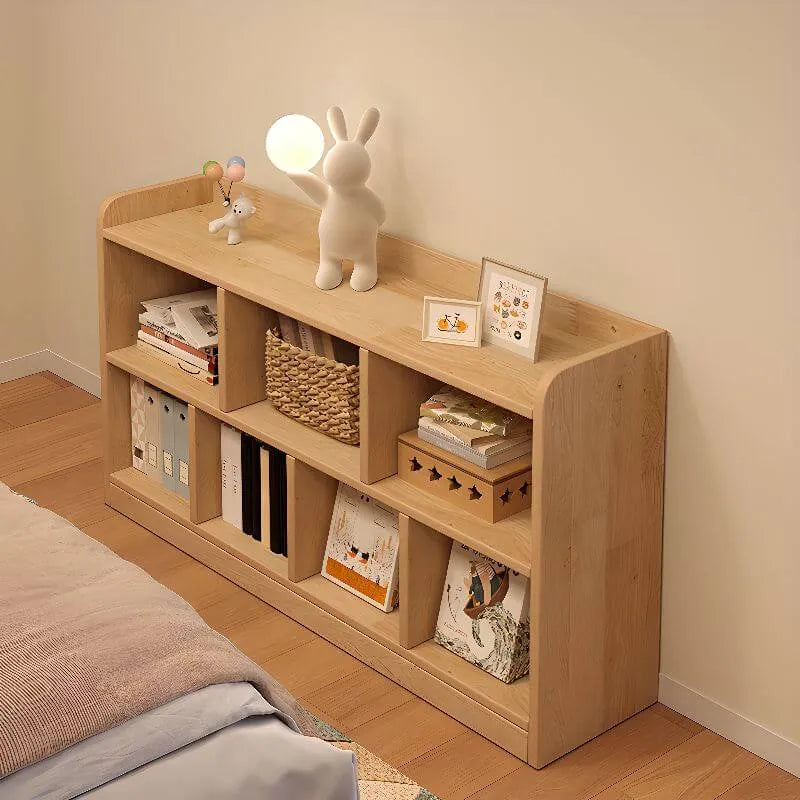Modular Natural Pine Bookshelf – Modern Open Shelving Organizer