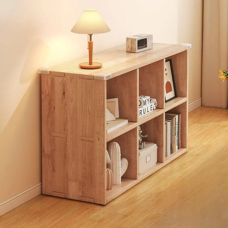 Modular Natural Pine Bookshelf – Modern Open Shelving Organizer