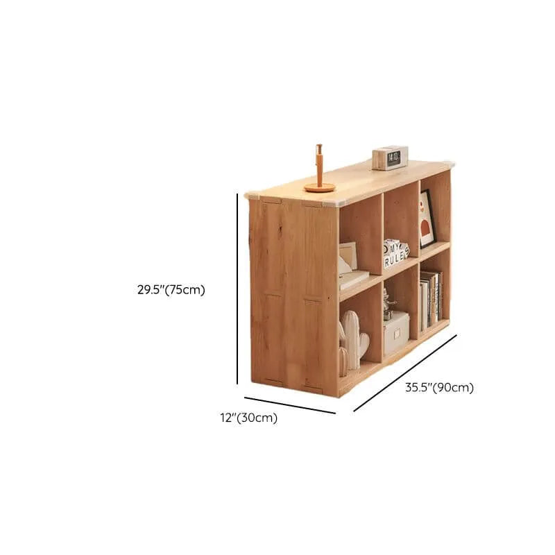 Modular Natural Pine Bookshelf – Modern Open Shelving Organizer Dimensions