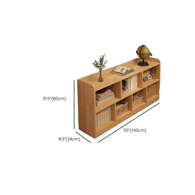 Modular Natural Pine Bookshelf – Modern Open Shelving Organizer Dimensions