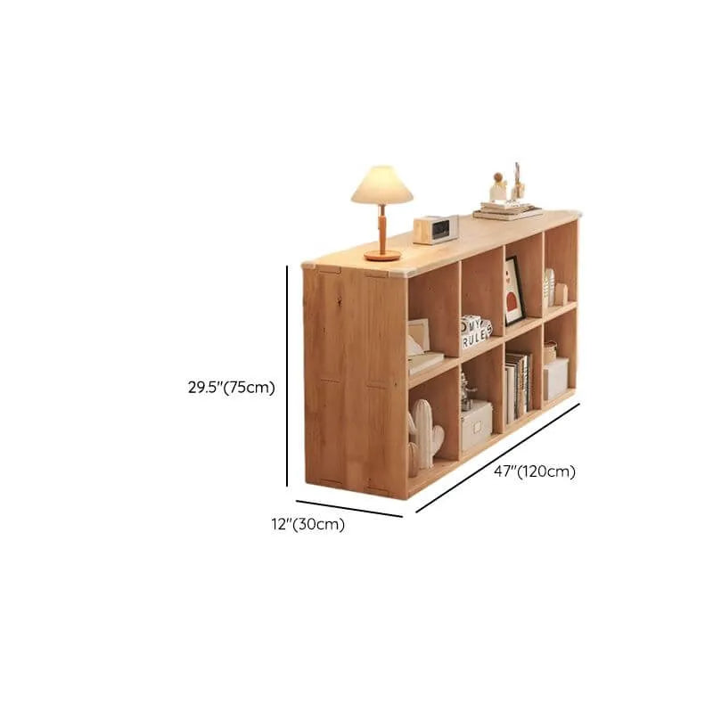 Modular Natural Pine Bookshelf – Modern Open Shelving Organizer Dimensions